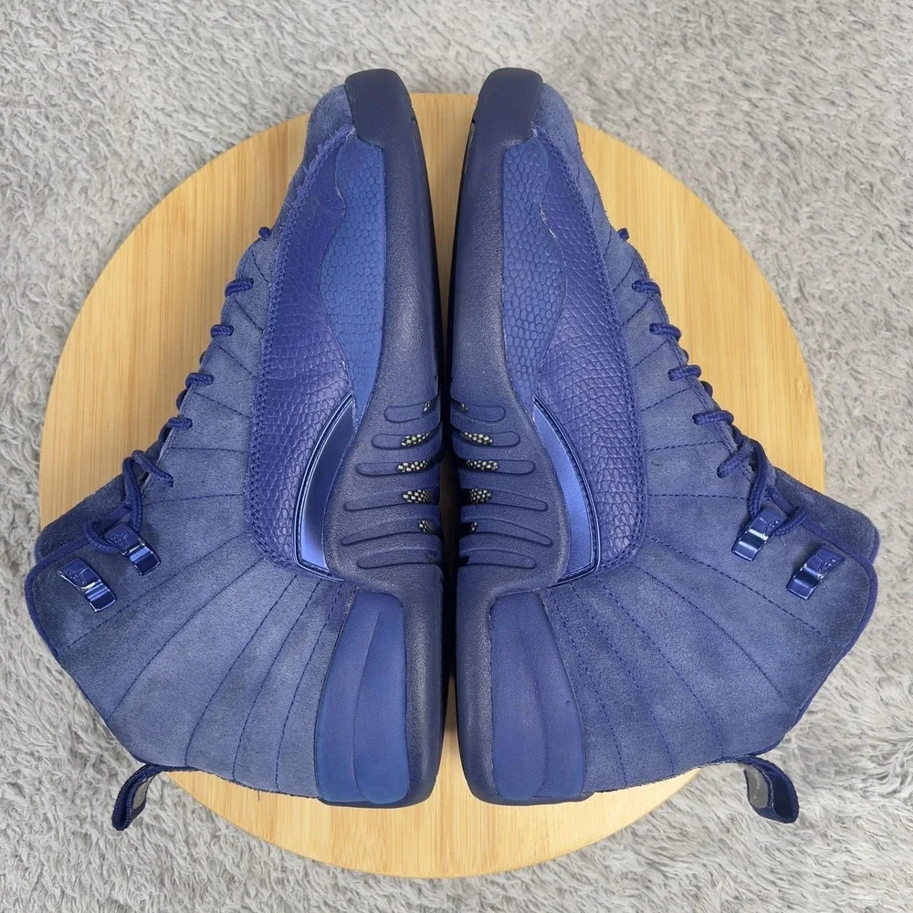 Jordan 12 Retro Shoes Youth 7Y Deep Royal Blue Suede Nike Basketball 153265-400